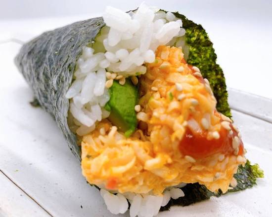 Order Spicy Crab Hand Roll food online from Narumi Sushi store, Lemon Grove on bringmethat.com