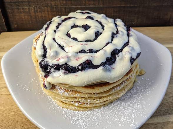 Order Blueberry Bliss Pancakes food online from Honey-Jam Cafe store, Arlington Heights on bringmethat.com