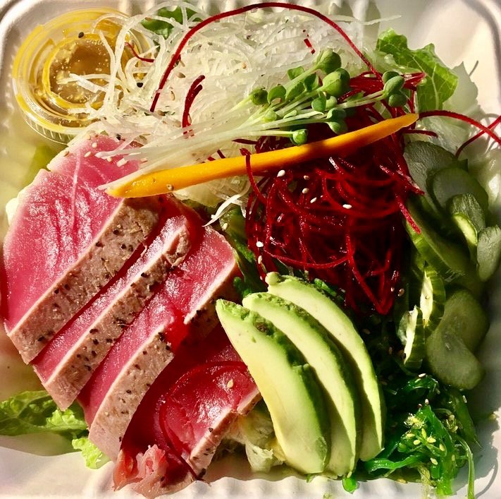 Order 8. Seared Tuna OR Albacore Salad food online from Kumi Ko store, Compton on bringmethat.com