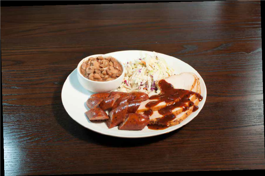 Order Two Meat Plate food online from Grady's Bar-B-Q store, San Antonio on bringmethat.com