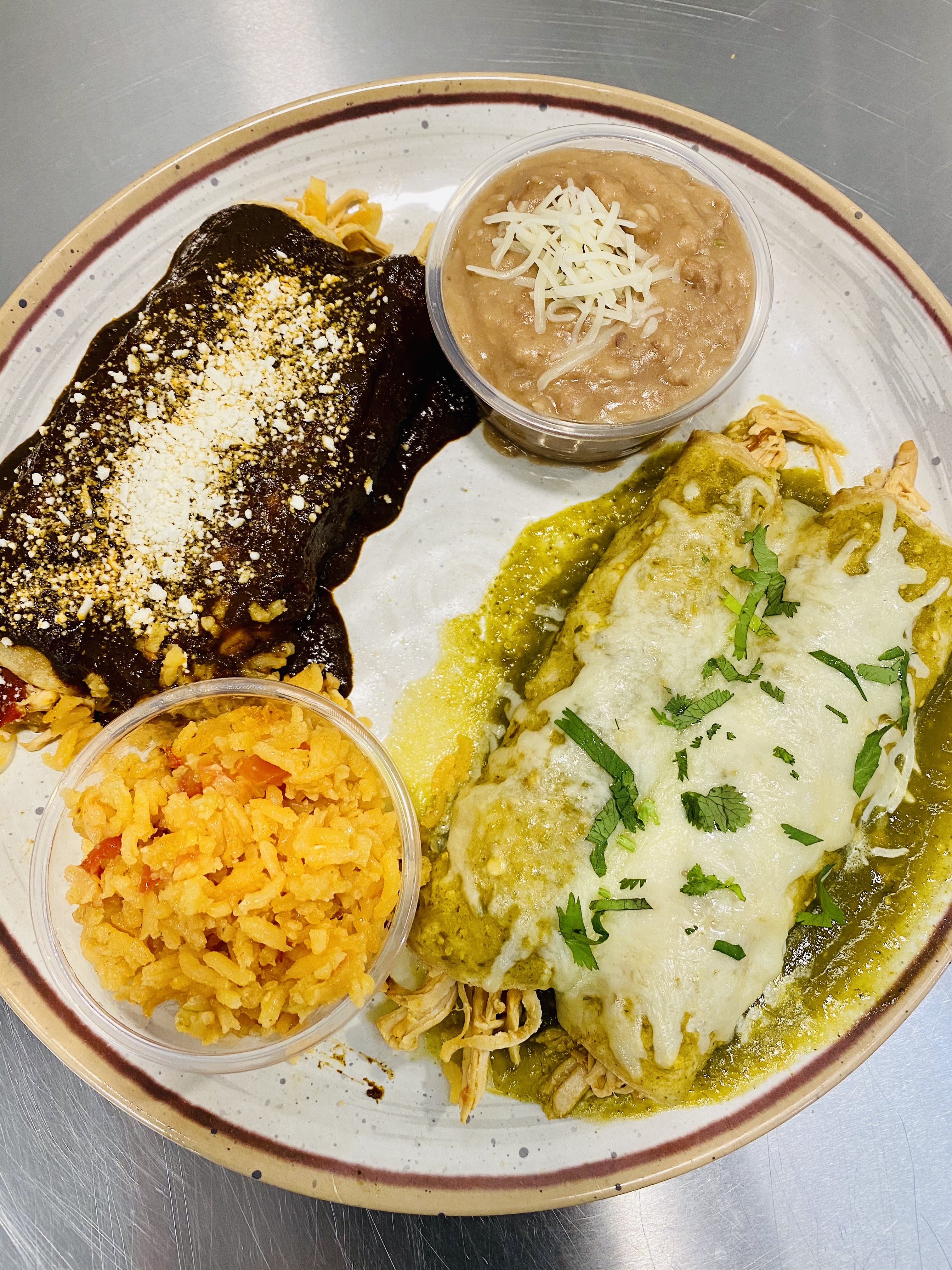 Order Mole Enchiladas food online from Guac N Tacos store, Western Springs on bringmethat.com