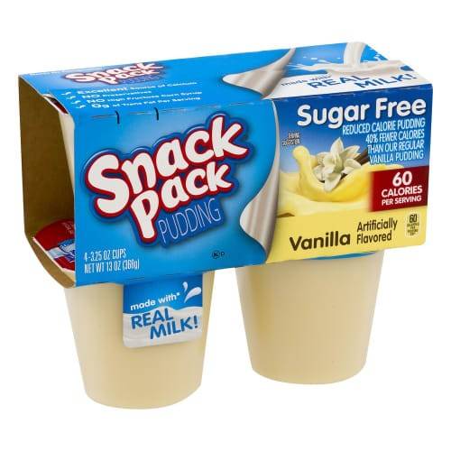 Order Snack Pack · Sugar Free Vanilla Pudding (4 x 3 oz) food online from Mesa Liquor store, Mesa on bringmethat.com
