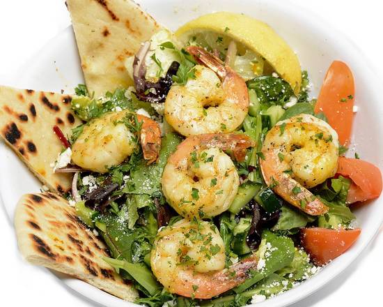Order Grilled Shrimp Salad food online from George's Greek Grill-Fig at 7th store, Los Angeles on bringmethat.com