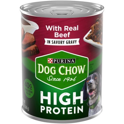 Order Purina Dog Chow High Protein Wet Dog Food With Beef In Savory Gravy 13oz food online from 7-Eleven store, Monroe Township on bringmethat.com