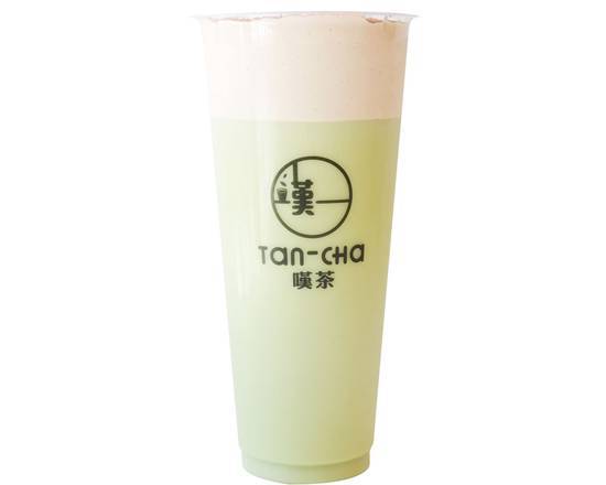 Order Uji Green Milk Tea with Tiramisu Foam food online from Tan-Cha store, Rowland Heights on bringmethat.com