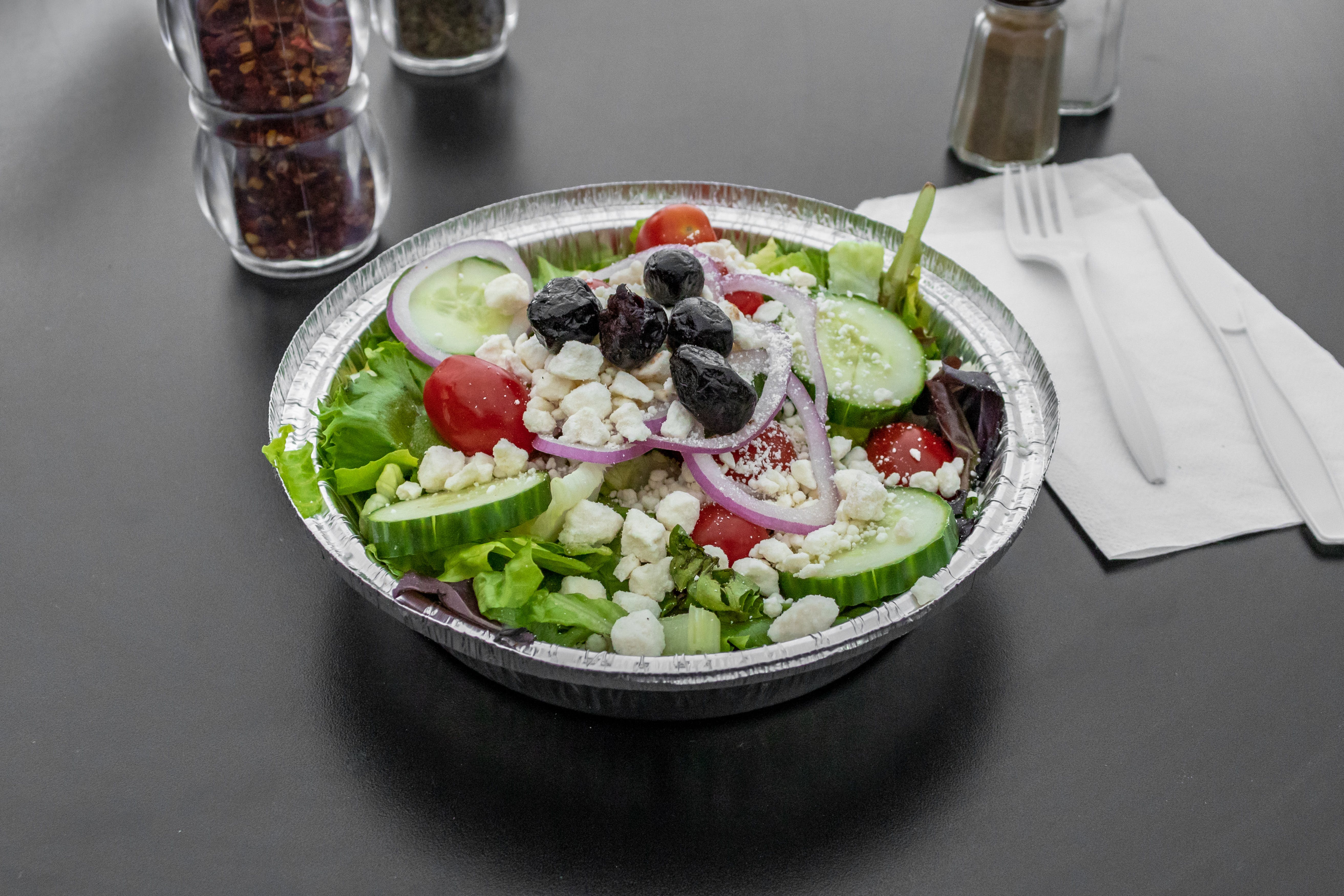 Order Greek Salad - Small food online from Douglass Pizza & Grill store, Franklin Park on bringmethat.com