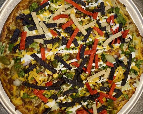 Order Taco Pizza Large food online from Palio's Pizza Cafe store, Little Elm on bringmethat.com