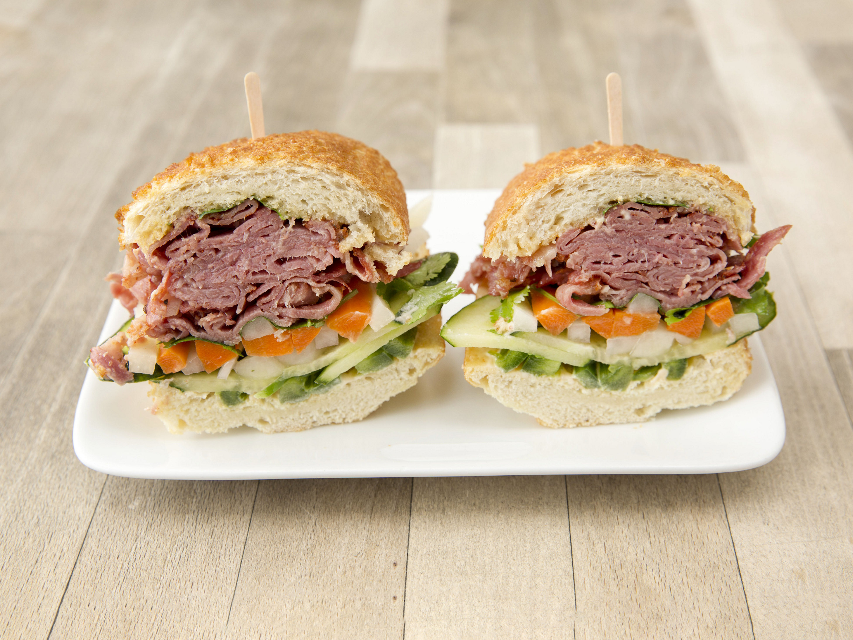 Order Pastrami Banh Mi Sandwich food online from Float Coffee Shop store, Los Angeles on bringmethat.com