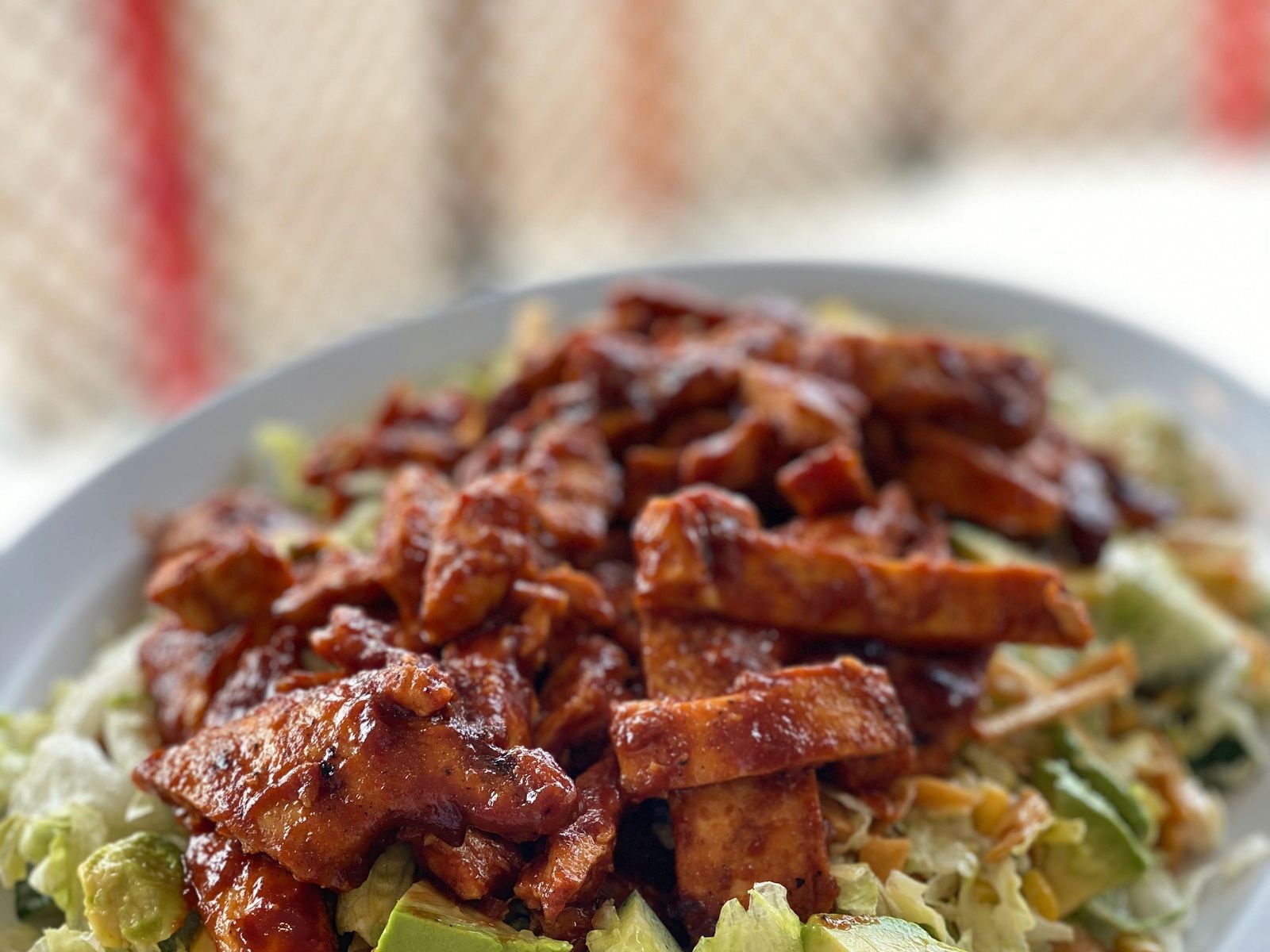 Order BBQ Chicken Salad food online from Shalom Grill store, Los Angeles on bringmethat.com