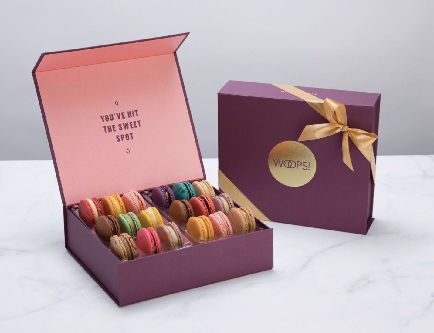 Order Gift Box of 18 food online from Woops! Macarons And Cookies store, Nashville on bringmethat.com