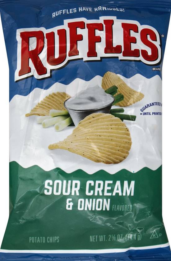 Order Ruffles Potato Chips Sour Cream & Onion Flavored (2.625 oz) food online from Rite Aid store, Eugene on bringmethat.com