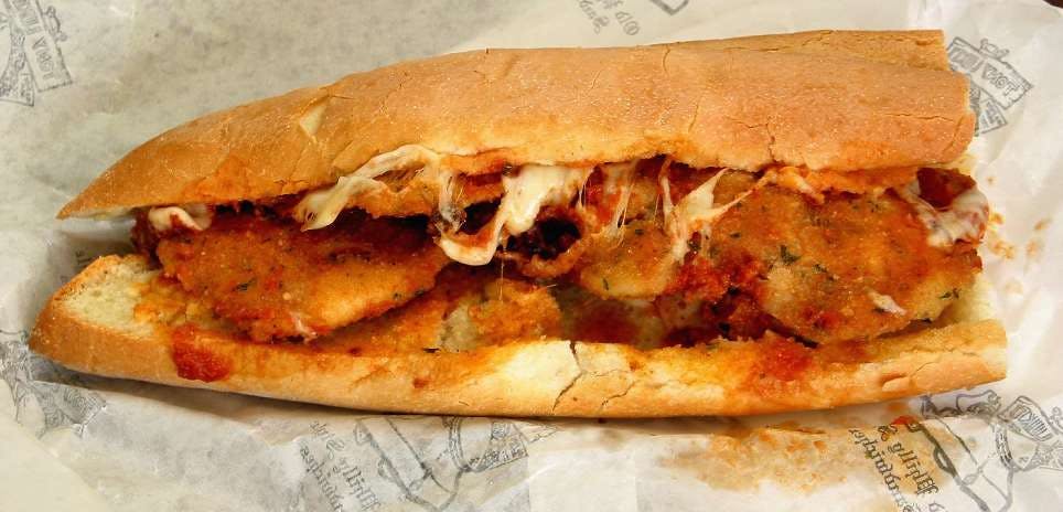 Order Chicken Parmigiana Sub - Sub food online from Little Italy Pizza store, Brooklyn on bringmethat.com