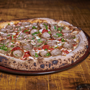 Order Sausage and Peppers Pizza food online from Rotiss-A-Q store, Mount Kisco on bringmethat.com