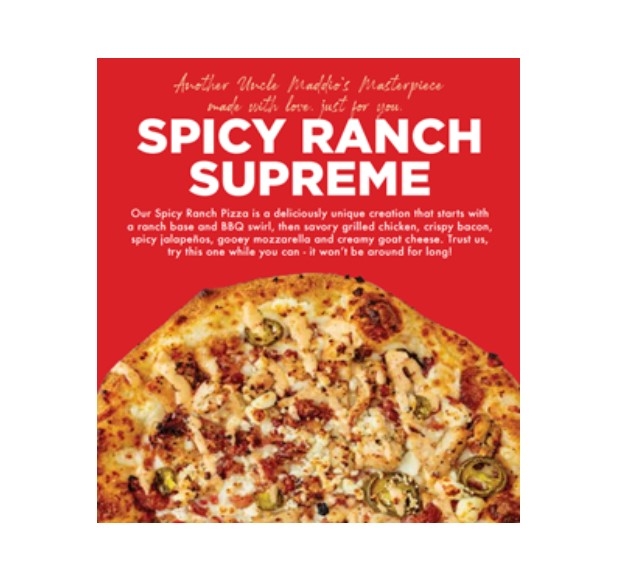 Order Personal Spicy Ranch Supreme food online from Uncle Maddio's Pizza store, Huntersville on bringmethat.com