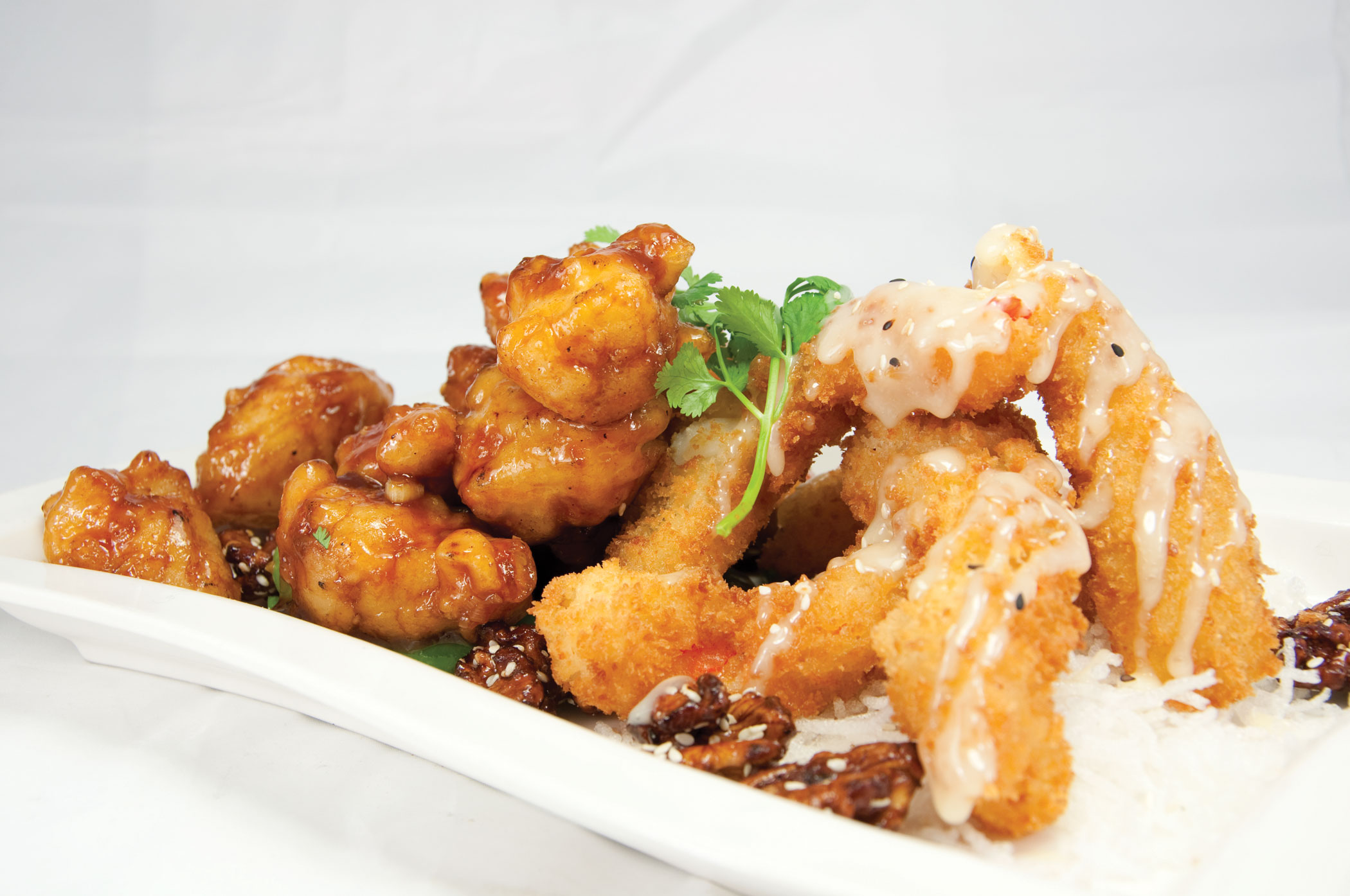 Order Crispy Chicken and Shrimp with Honey Walnut food online from Wild Ginger store, Bronxville on bringmethat.com