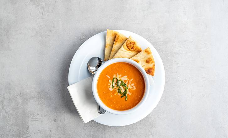 Order Quart Tomato Bisque food online from Zoe Kitchen store, Charlottesville on bringmethat.com