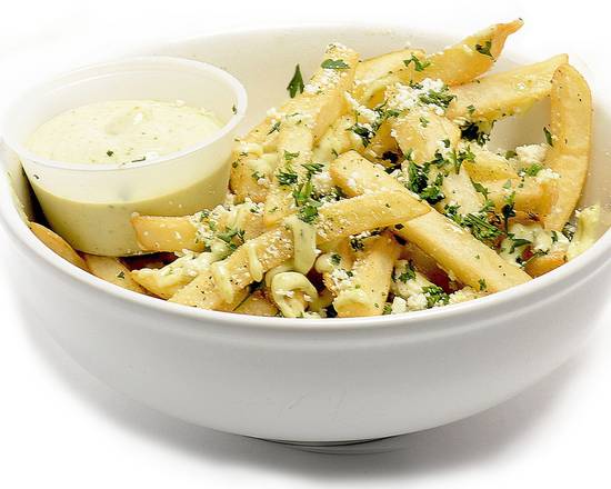 Order Feta Fries food online from George's Greek Grill-Fig at 7th store, Los Angeles on bringmethat.com
