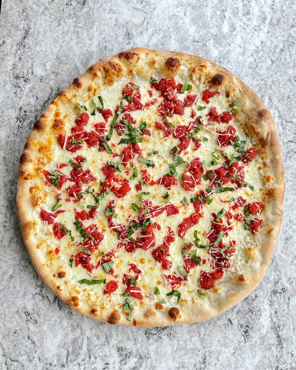 Order Margherita Pizza - 16" (8 Slices) food online from Sonny Restaurant & Pizzeria store, Englewood on bringmethat.com