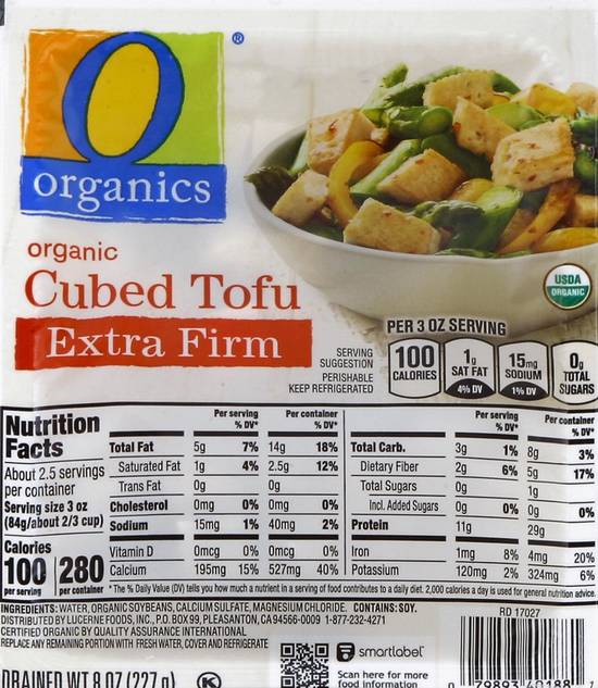 Order O Organics · Extra Firm Cubed Tofu (8 oz) food online from ACME Markets store, Ocean View on bringmethat.com
