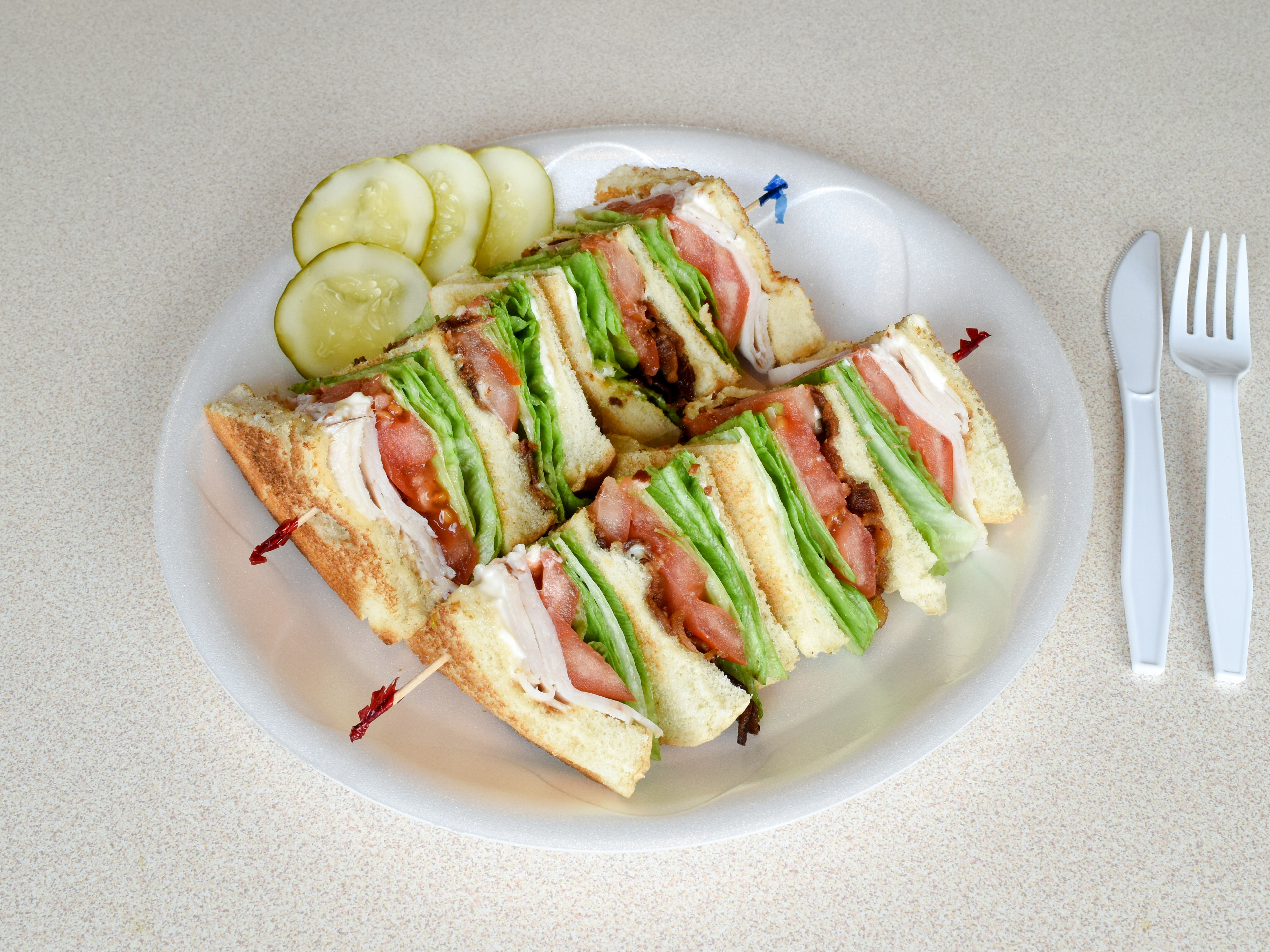 Order Bacon and Turkey Club Sandwich food online from Kismet store, Orland Park on bringmethat.com