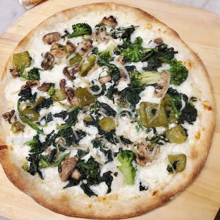 Order Bella White Pizza - Medium 14" food online from Angela Pizzeria store, Philadelphia on bringmethat.com