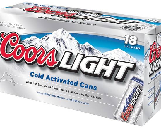 Order Coors Light 18 Pack Cans food online from Chevron Extramile store, Elk Grove on bringmethat.com