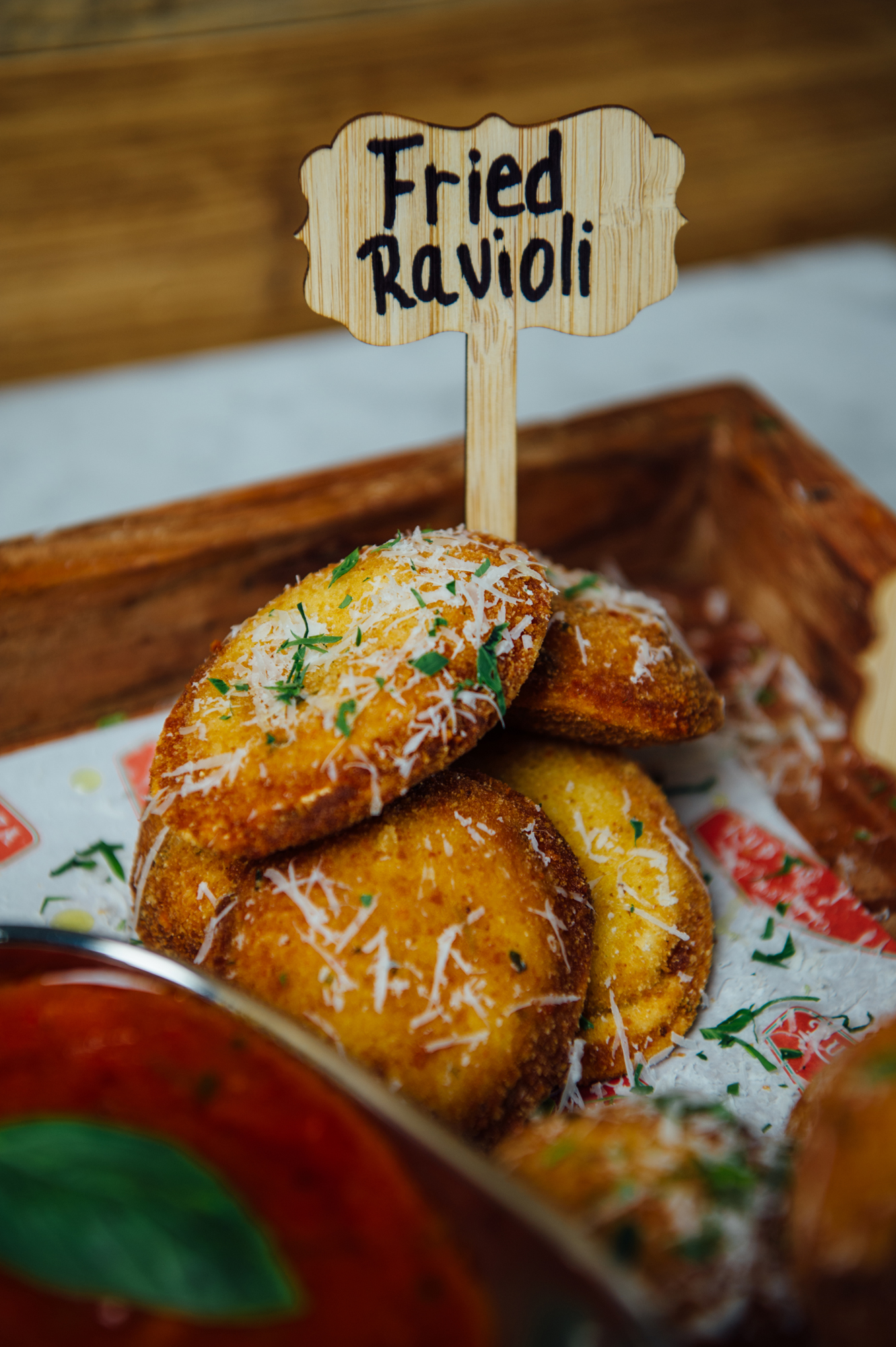 Order 5 Piece Fried Ravioli food online from Rustic Pizza and Pasteria store, staten island on bringmethat.com