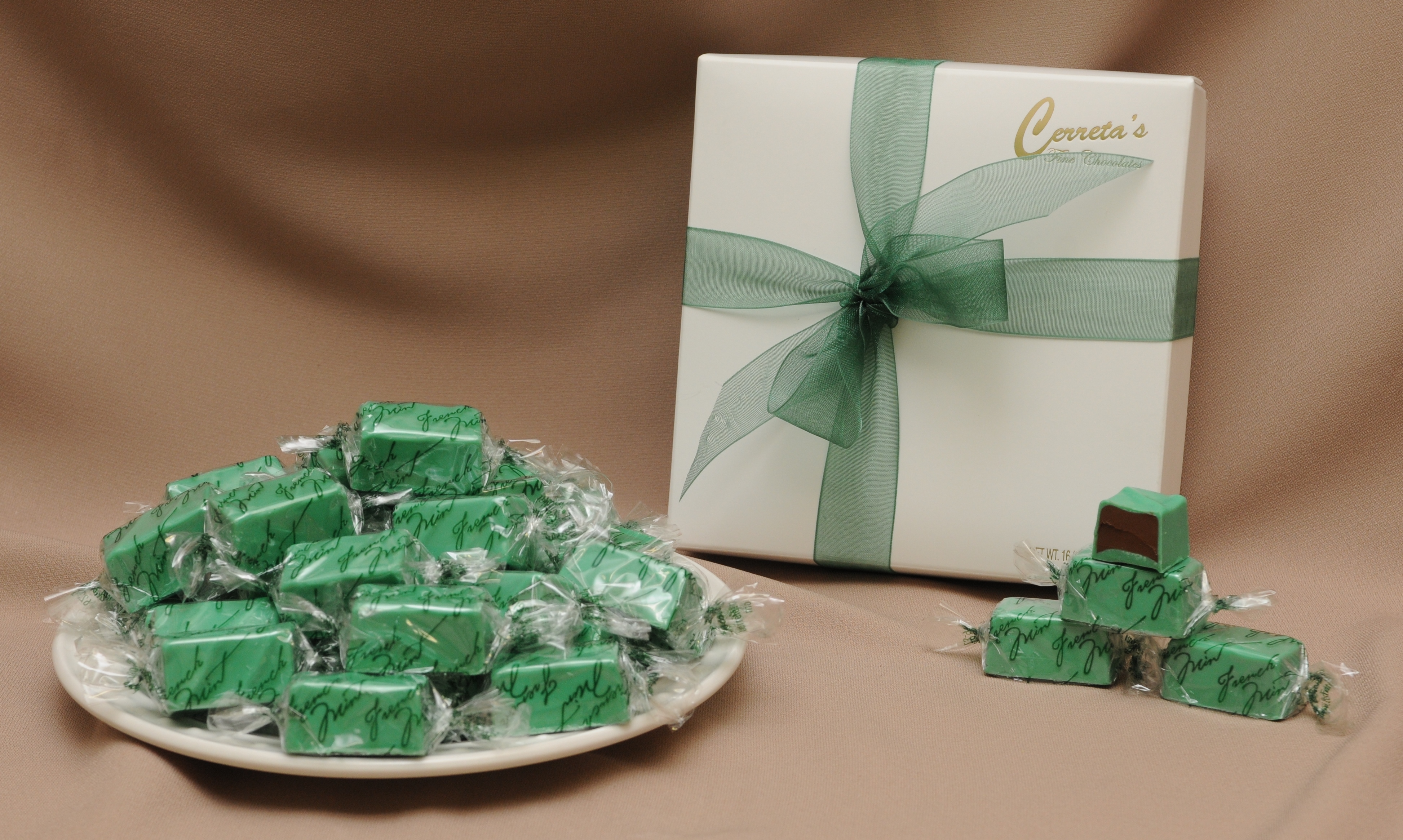 Order French Mint Meltaways Gift Box food online from Cerreta Fine Chocolates store, Glendale on bringmethat.com