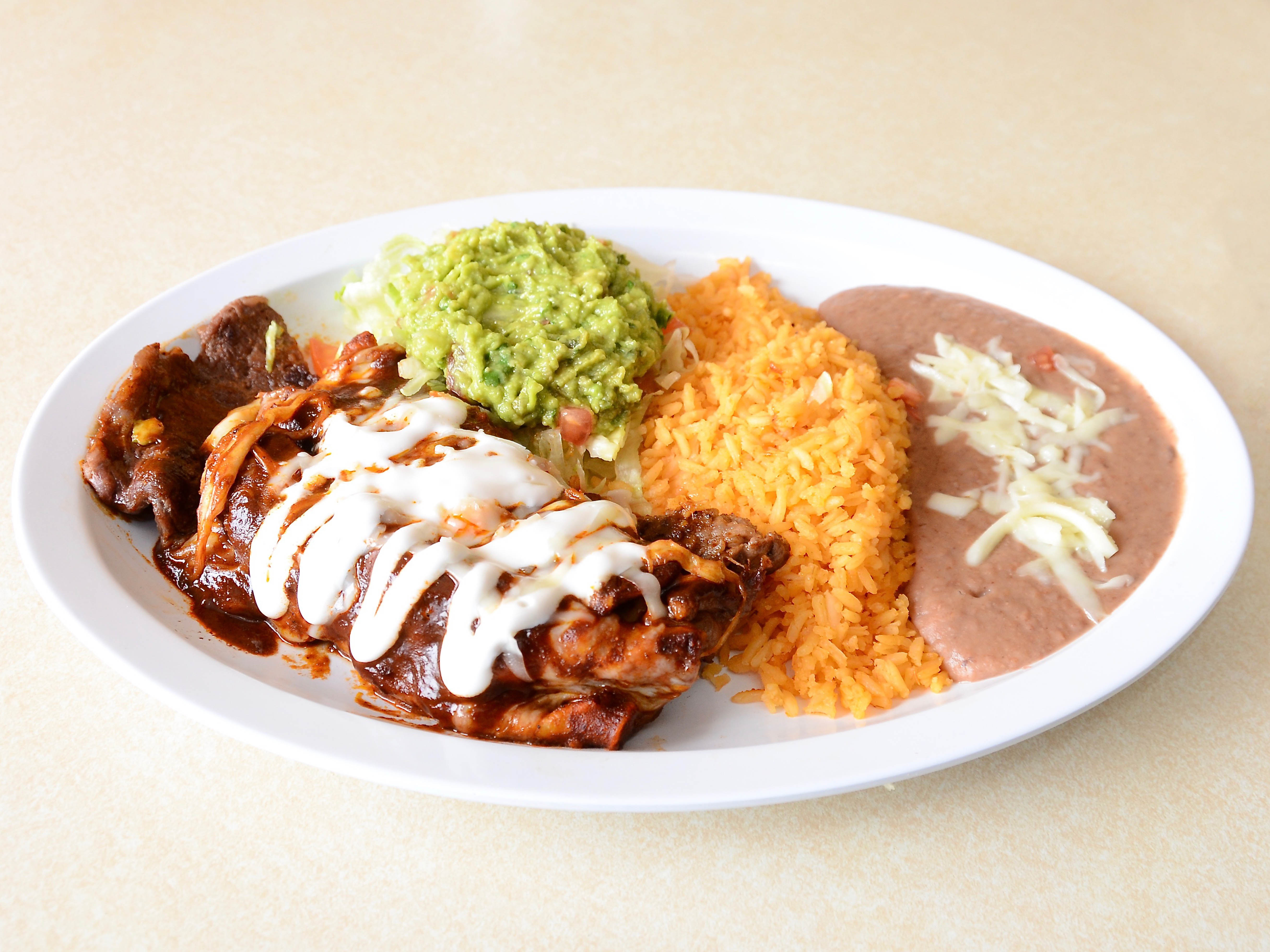 Order Enchilada in Red Sauce food online from Fast burrito store, Chicago on bringmethat.com