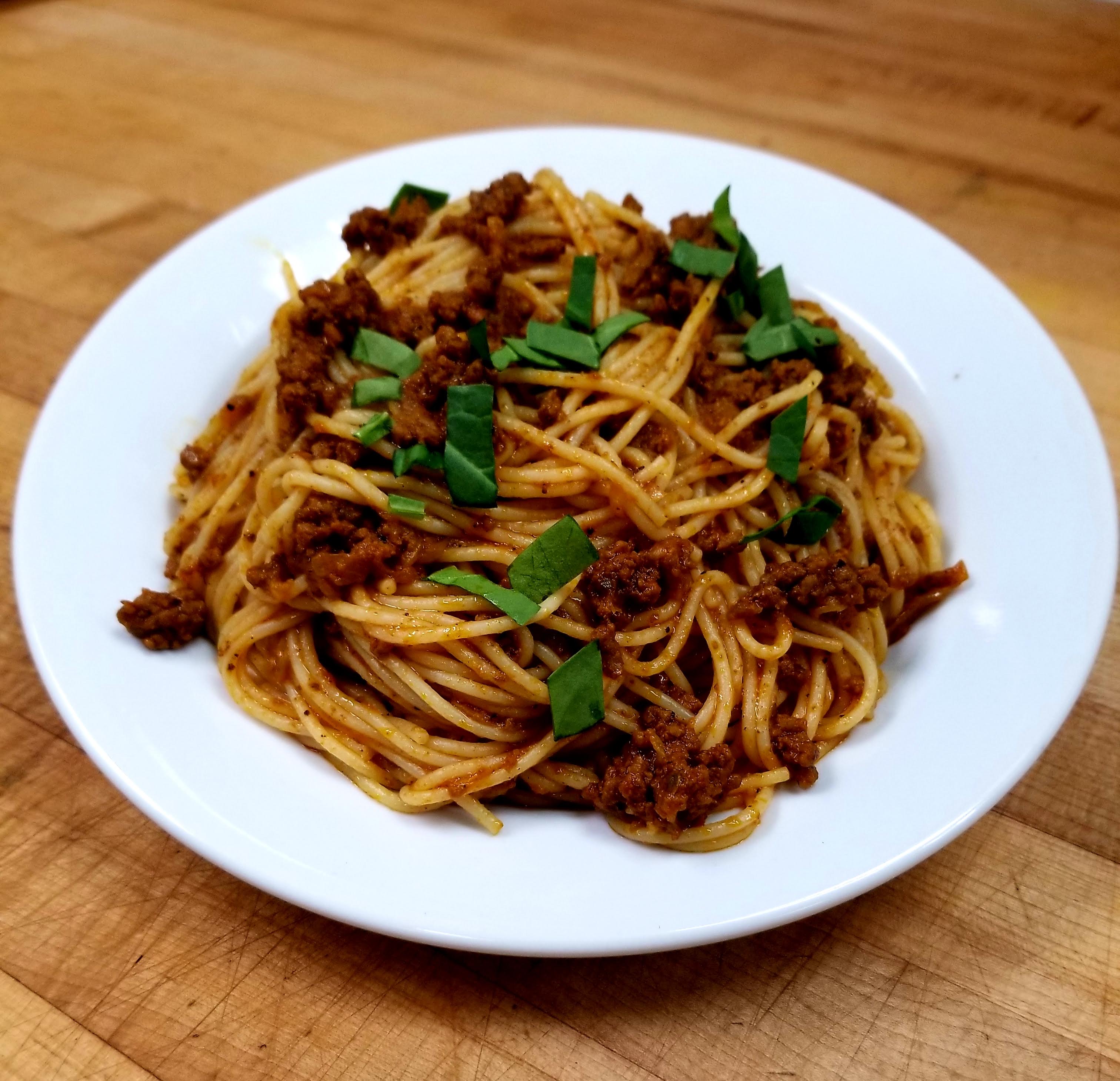 Order Spaghetti with Meat Sauce food online from Tasty Grill To Go store, Kensington on bringmethat.com