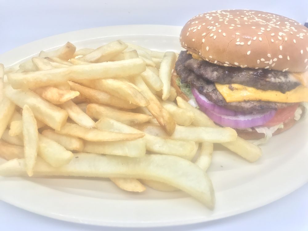 Order 1/2 Double Cheeseburger Combo food online from Golden Ox store, El Monte on bringmethat.com