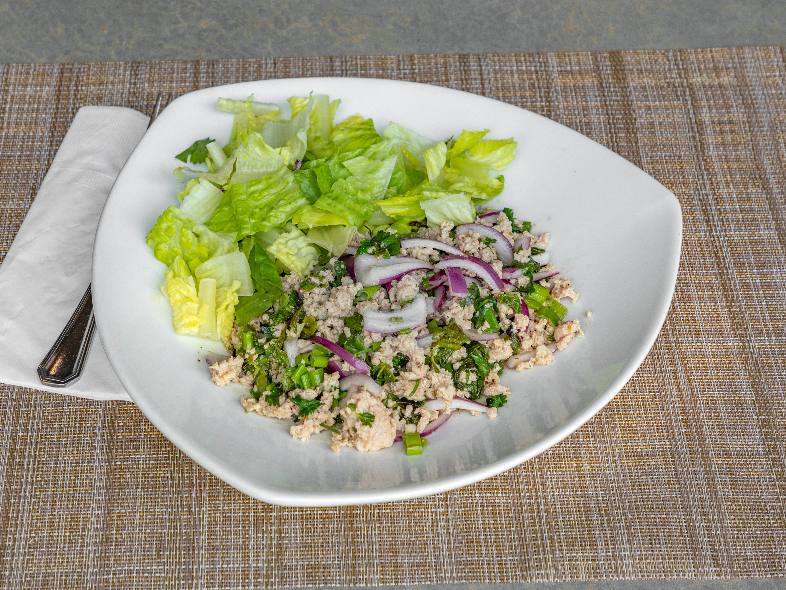 Order 26. Larb Kai Salad food online from Phuket Thai Restaurant store, Redondo Beach on bringmethat.com