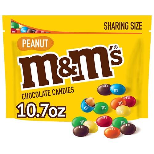 Order M&M's Peanut Milk Chocolate Candy Sharing Size Peanut - 10.7 oz food online from Walgreens store, Matthews on bringmethat.com