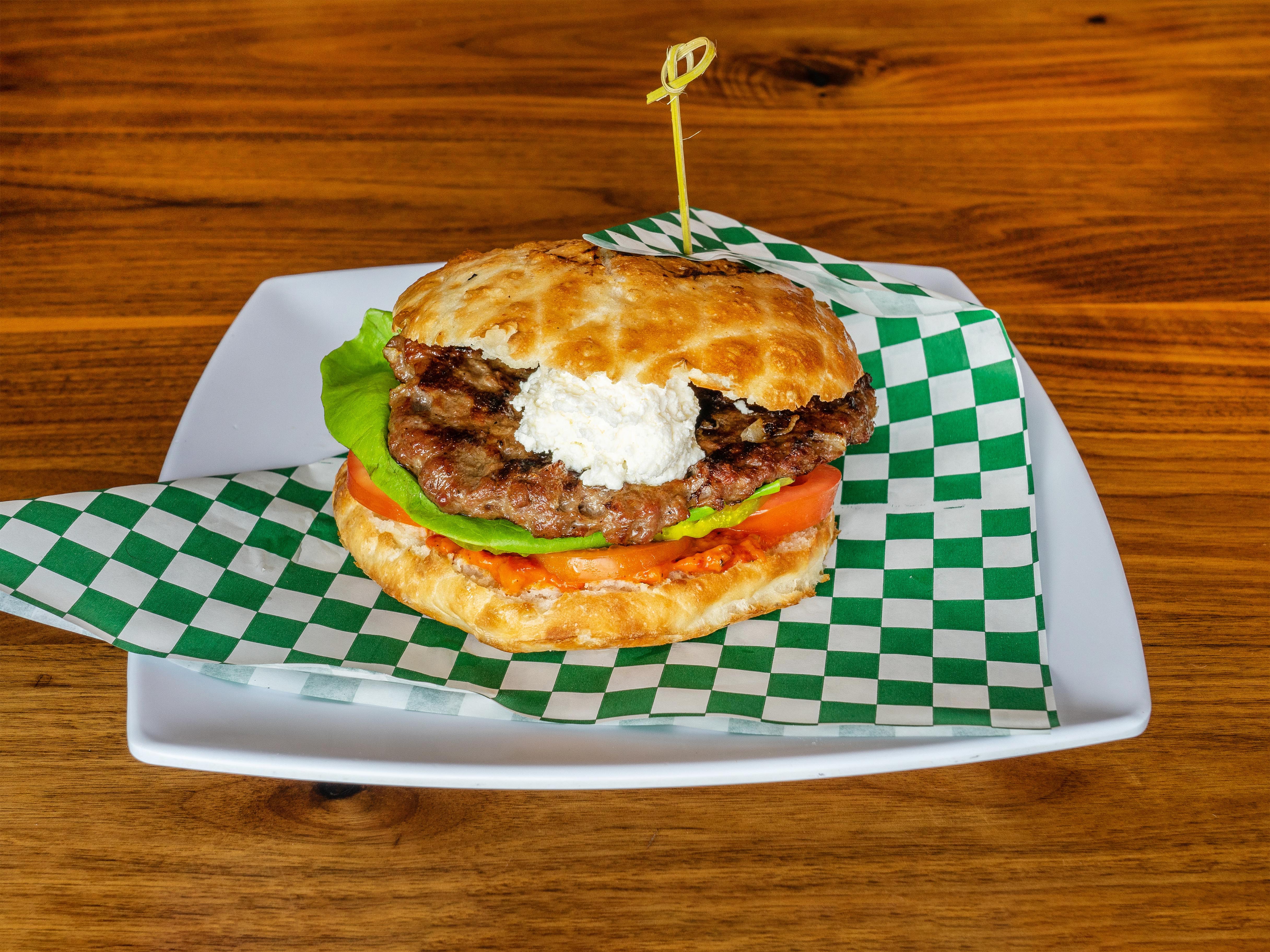 Order 1/3 lb. Bosnian Burger food online from Sofra Urbana store, Fountain Valley on bringmethat.com