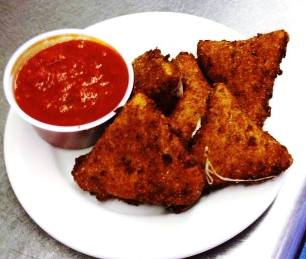 Order Our Own Fried Mozzarella food online from Mario's Pizza store, Hammonton on bringmethat.com
