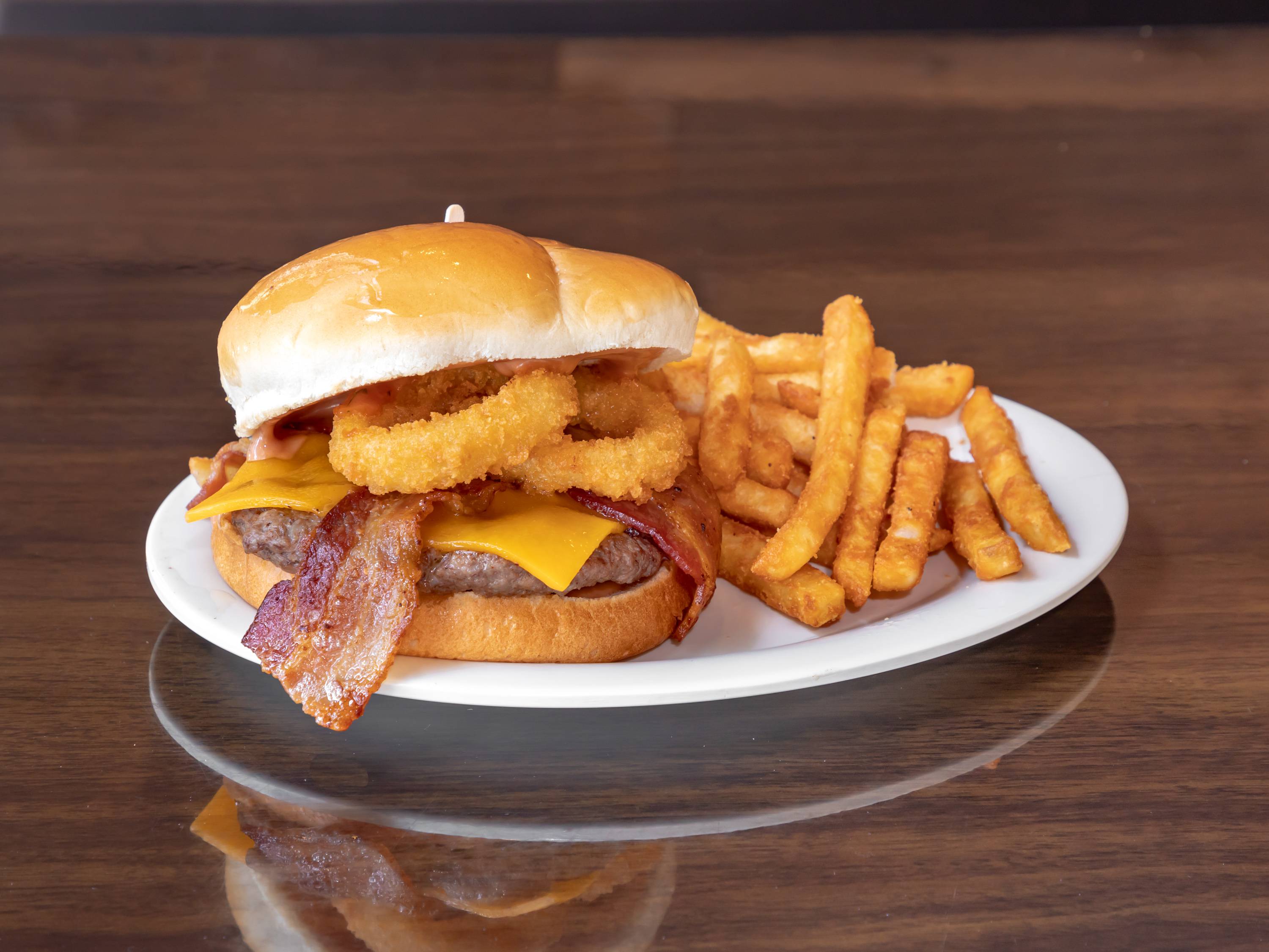 Order Smoke House Burger food online from Grill ‘N Burgers store, Bakersfield on bringmethat.com