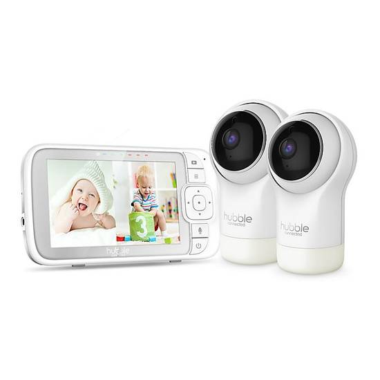 Order Hubble Connected™ Nursery View Pro Twin Video Baby Monitor in White food online from Bed Bath & Beyond store, Lancaster on bringmethat.com