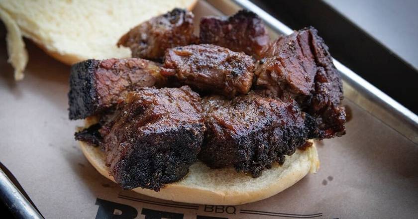 Order Burnt Ends Sandwich food online from Bear Smokehouse store, New Haven on bringmethat.com