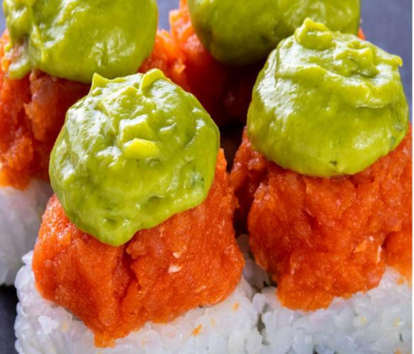 Order (f048) Spicy Tuna Guacamole Roll food online from Sushi Stop store, Los Angeles on bringmethat.com
