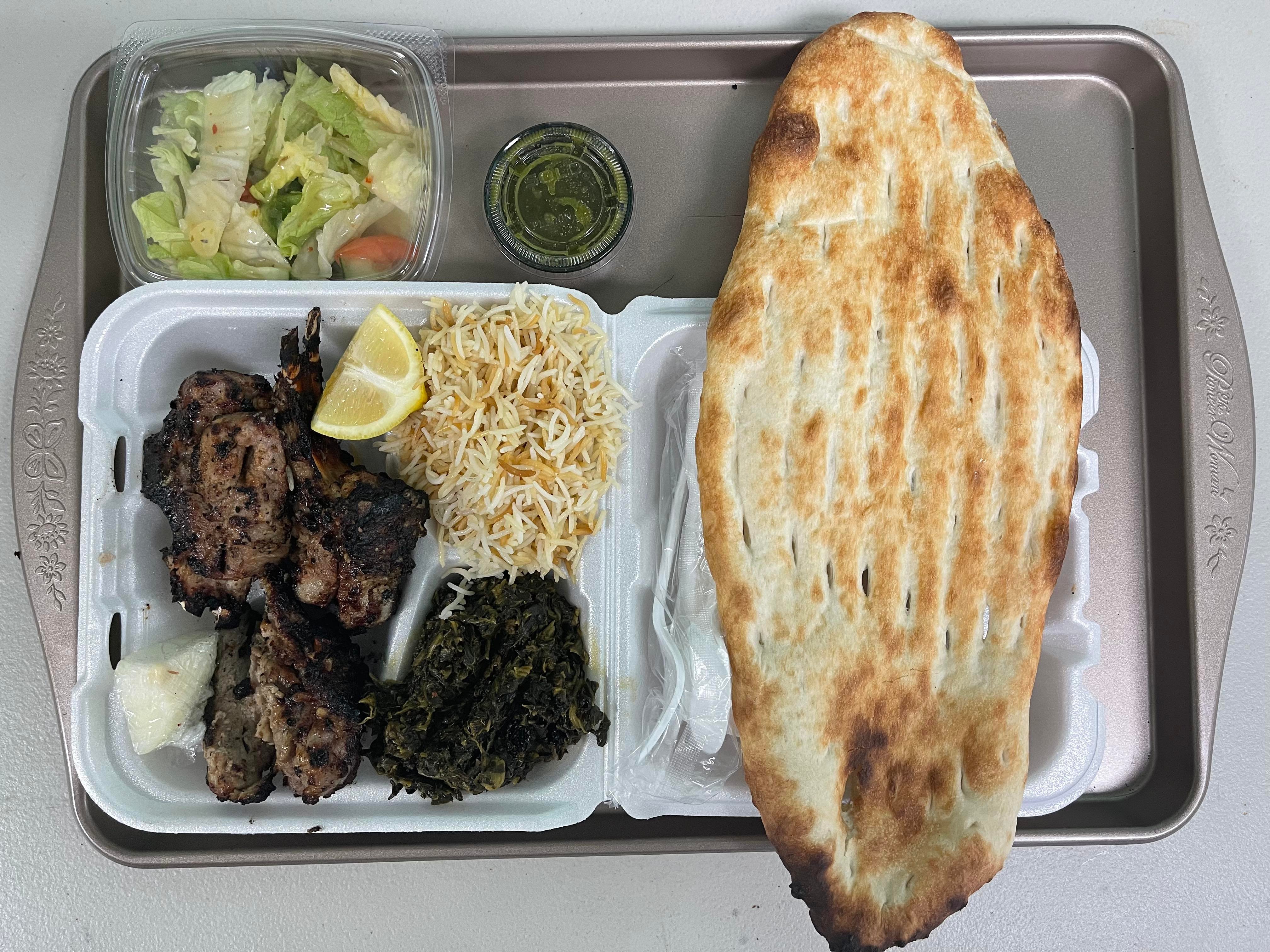 Order 6. Chopan Kabob Special food online from Kabob Restaurant store, Fredericksburg on bringmethat.com