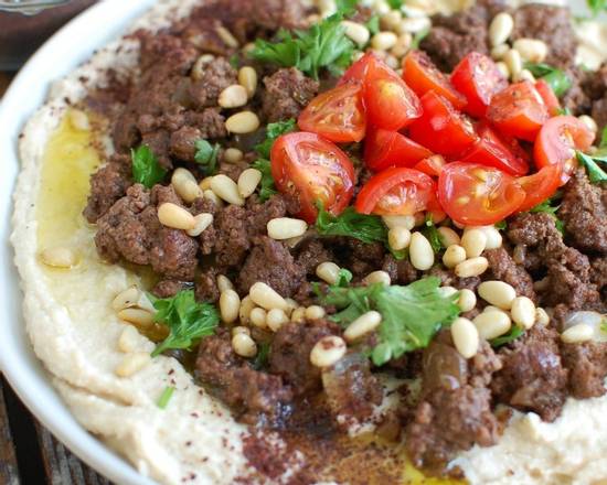 Order Hummus and meat royale	 food online from Desi Chops store, West Bloomfield Township on bringmethat.com