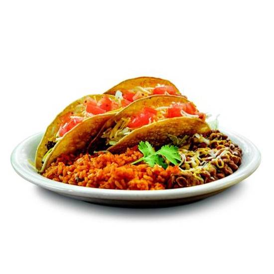Order 3 Taco Platter food online from Twisters Burgers &Amp; Burritos store, Albuquerque on bringmethat.com