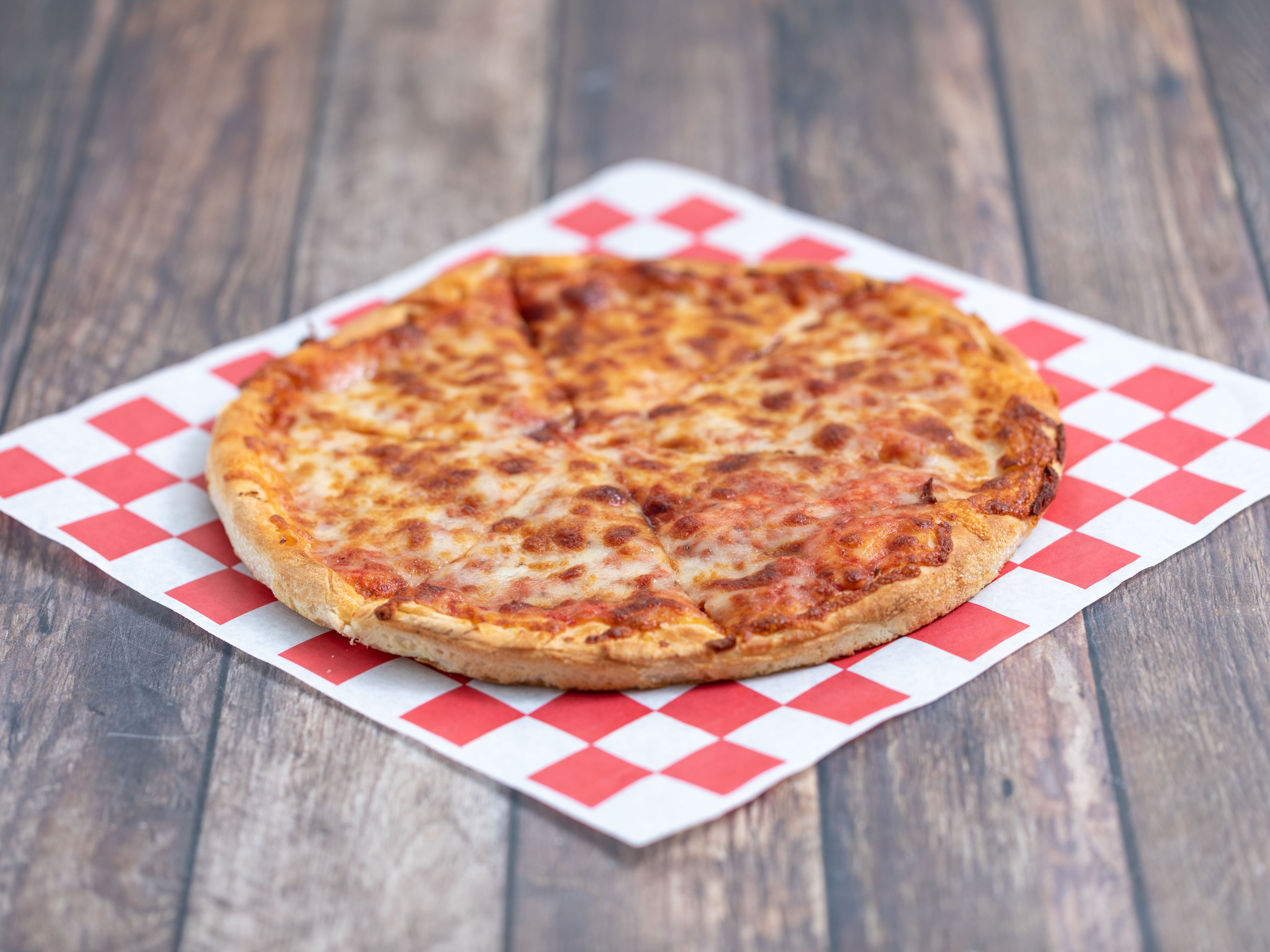 Order Plain Cheese Pizza food online from Village Fare Pizza store, Brookline on bringmethat.com