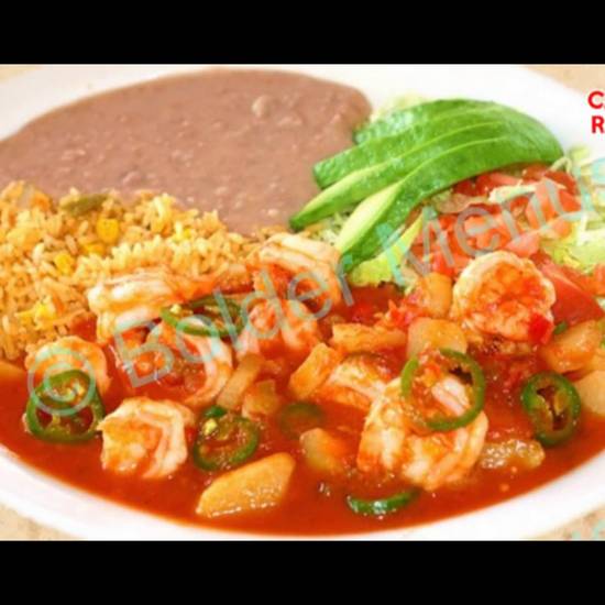 Order 56. Camarones Rancheros food online from Las Palmas 1 store, Golden on bringmethat.com