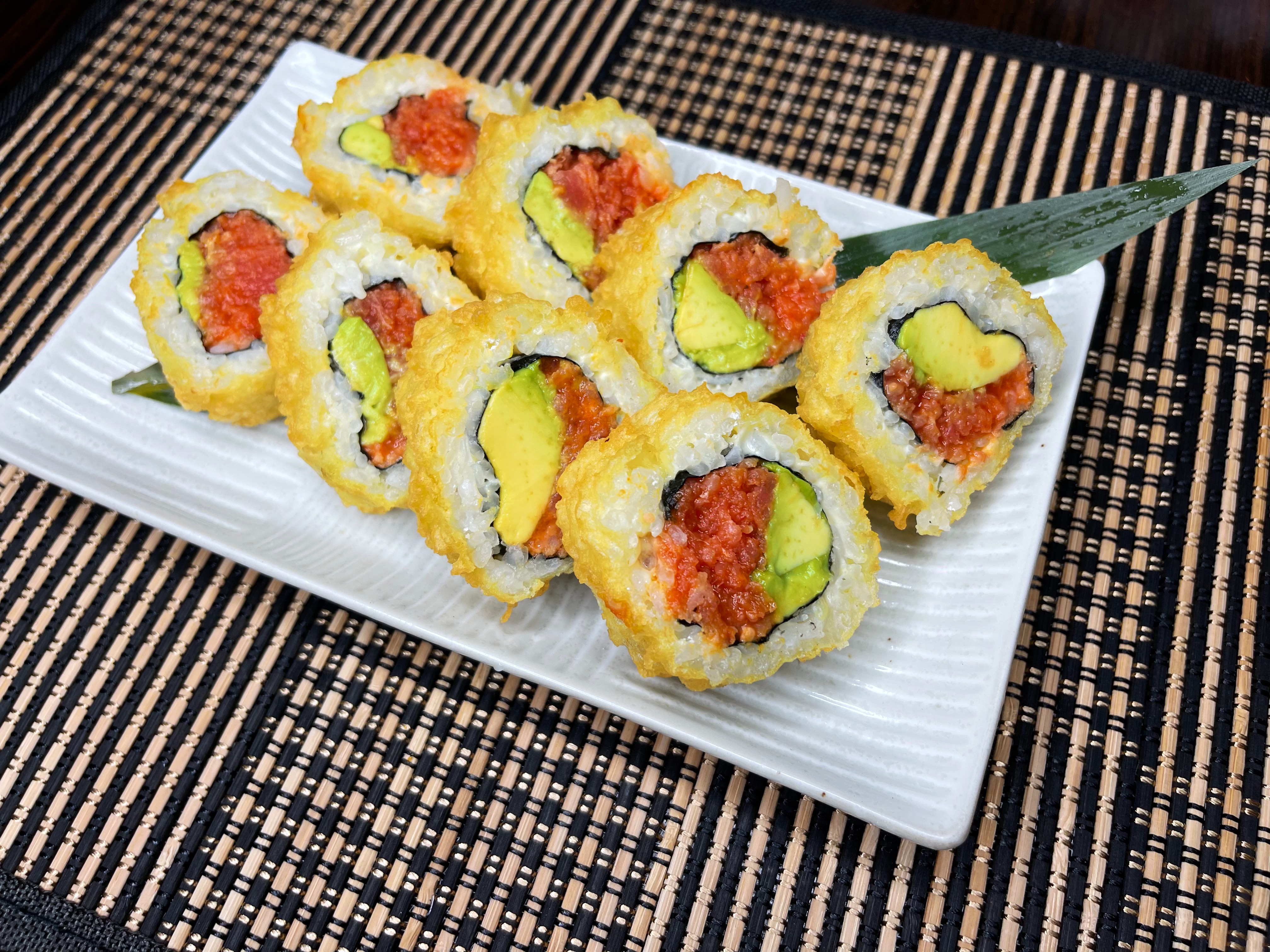 Order T4. Spicy Tuna Tempura Roll food online from Sushien store, Carson on bringmethat.com