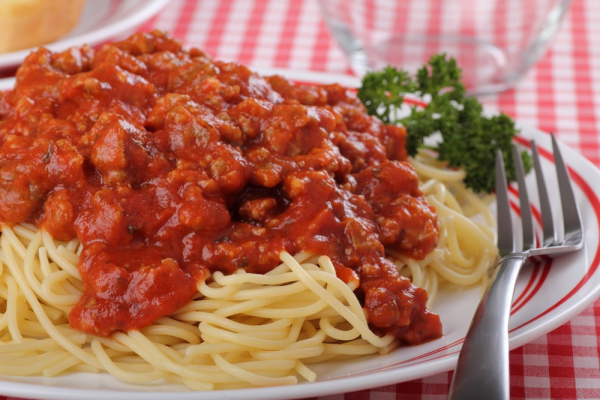 Order Spaghetti with Meat Sauce food online from Pizza Joint store, San Francisco on bringmethat.com