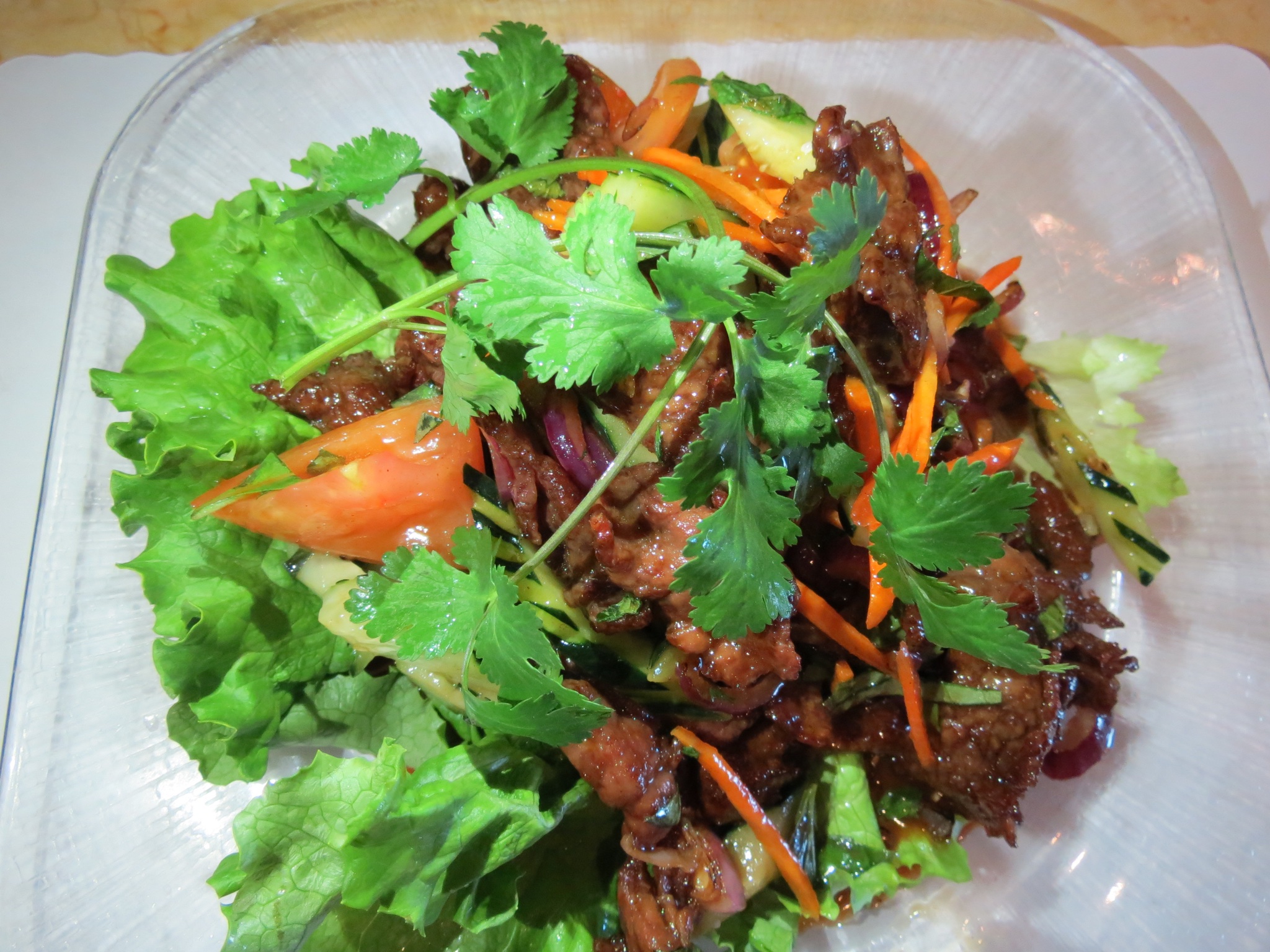 Order Thai Beef Salad food online from Lucky Kitchen store, Eastvale on bringmethat.com