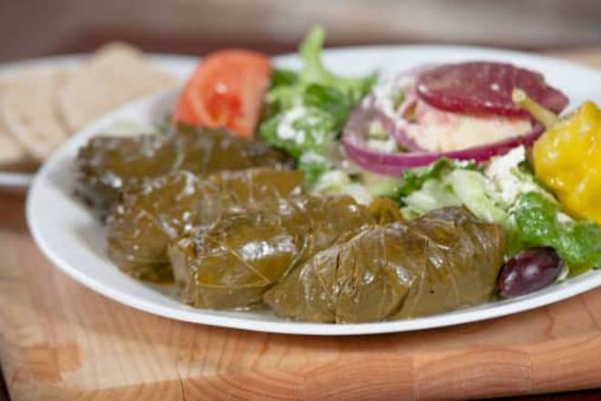 Order Dolmades with Greek Salad food online from Little Greek store, Westchase on bringmethat.com