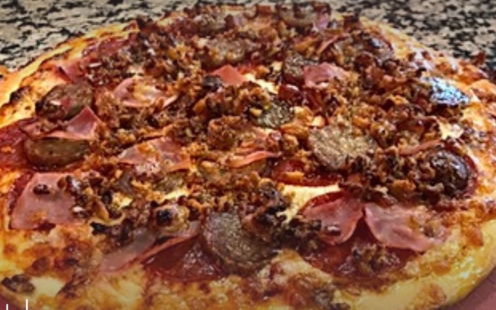 Order Meat Lover's Pizza - 10" food online from Singas Pizza store, Hicksville on bringmethat.com