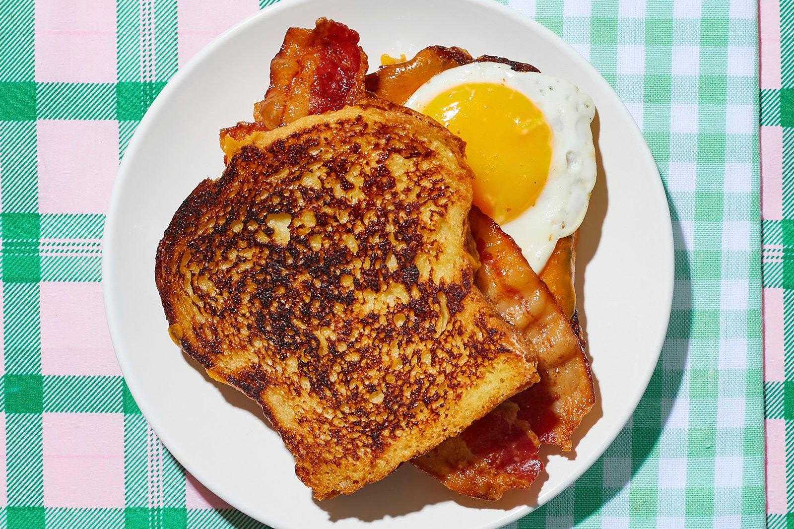 Order Le Bacon, Egg, and Cheese French Toast Sandwich food online from Toast store, Philadelphia on bringmethat.com